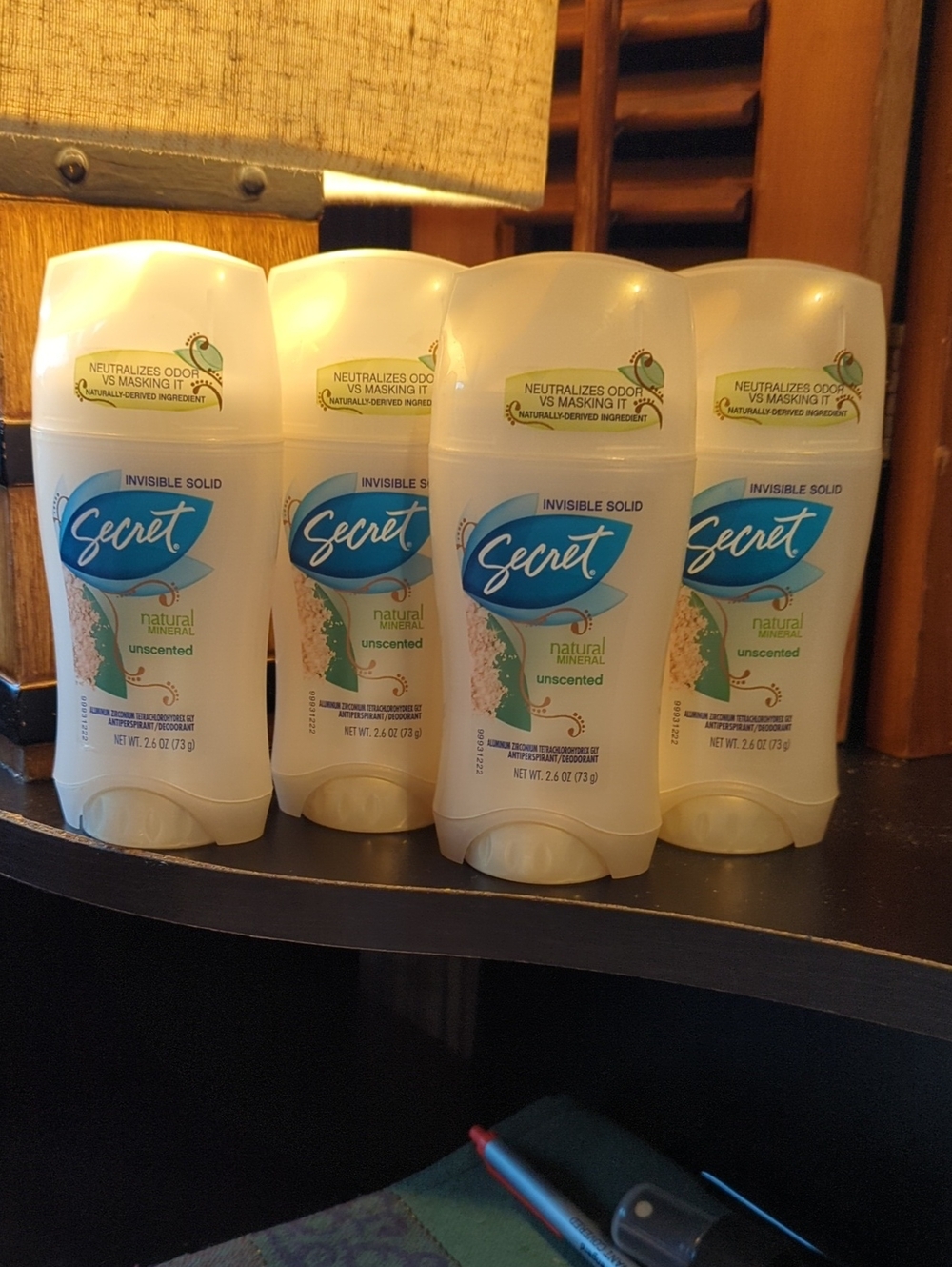 Secret Mineral Deodorant Natural Unscented Full Size 2.6 OZ LOT x 4 NEW NICE 💫